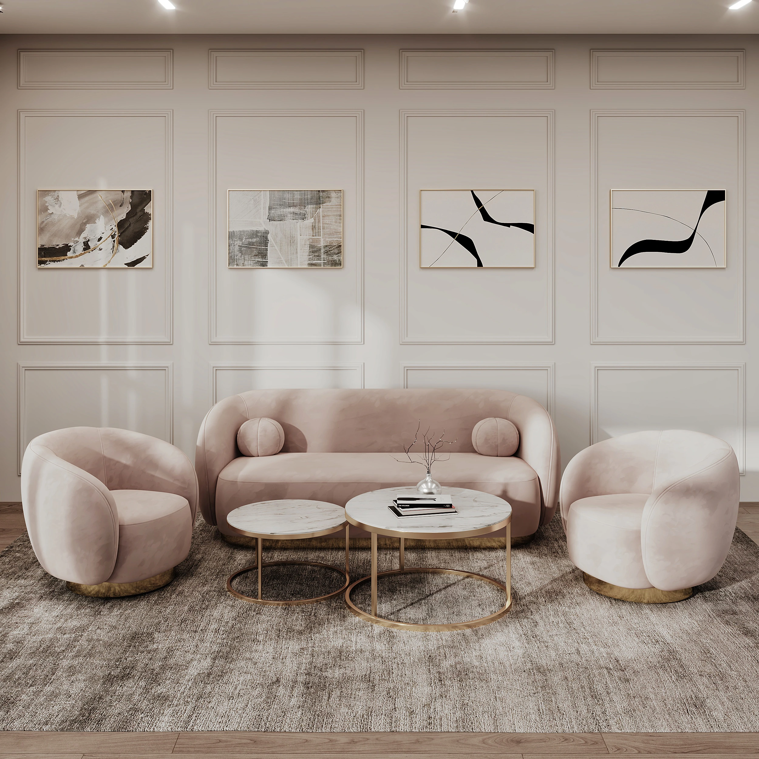 Soft curves, quiet colour